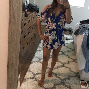 Blue floral romper